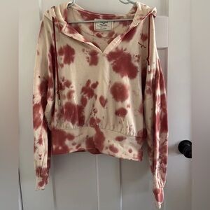 Kimes Ranch Cream and Red Tie-Dye Hoodie